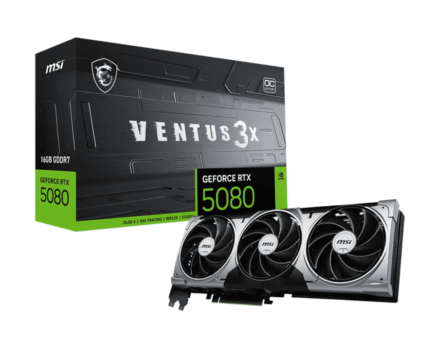 MSI GeForce RTX 5080 VENTUS 3X OC 16GB GDDR7 RAM Grafikkort